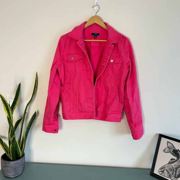 Chaps Pink Denim Jacket, Size Large in EUC - Picture 6 of 15